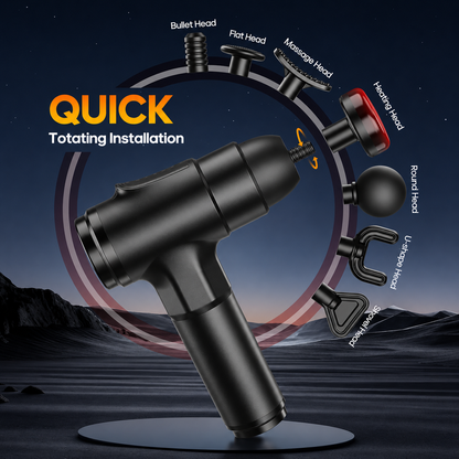 Heat & Freeze Massage Gun – 10-in-1 Deep Tissue Percussion Therapy | Muscle Relief for Athletes & Family, Gifts for Men, Silent, Black