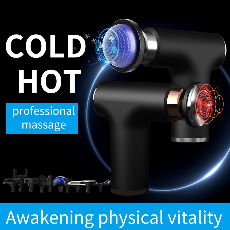 Heat & Freeze Massage Gun – 10-in-1 Deep Tissue Percussion Therapy | Muscle Relief for Athletes & Family, Gifts for Men, Silent, Black