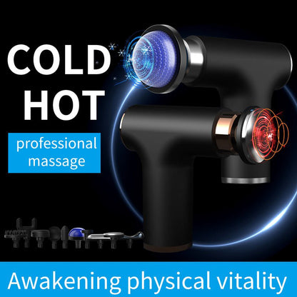 Heat & Freeze Massage Gun – 10-in-1 Deep Tissue Percussion Therapy | Muscle Relief for Athletes & Family, Gifts for Men, Silent, Black