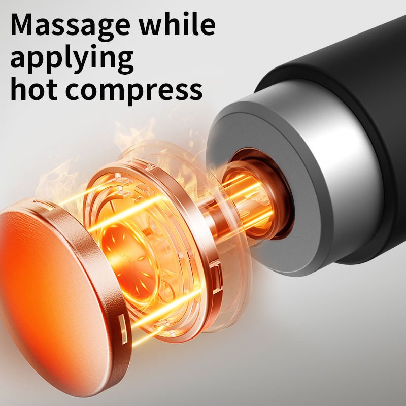 Heat & Freeze Massage Gun – 10-in-1 Deep Tissue Percussion Therapy | Muscle Relief for Athletes & Family, Gifts for Men, Silent, Black